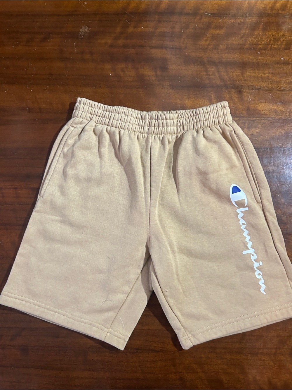 Champion Kids Tan Logo Cotton-Blend Shorts